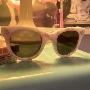 Celine wayfarer style sunglasses white marble 60s mod
